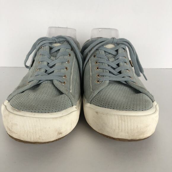 FAGUO Suede Perforated Sneaker Men's 8 / 40 Birch Blue Leather Lace Up Comfort - Picture 9 of 14